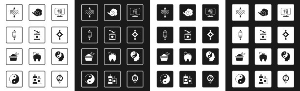 设置农历新年鼓纸灯笼的魔术图片下载