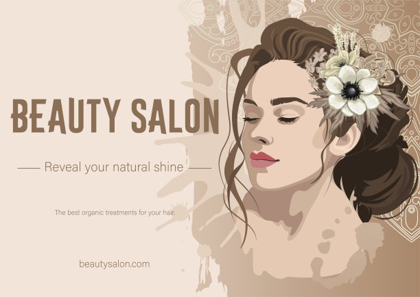 一个美丽的黑发女孩的肖像，她的卷发饰以鲜花图片下载