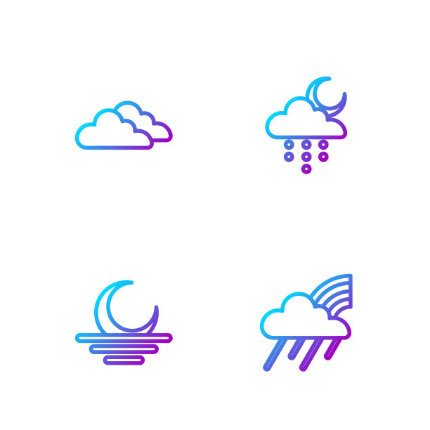 彩虹与云雨日落相接图片下载