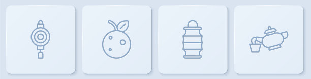 设线中国纸灯笼桃果或图片下载