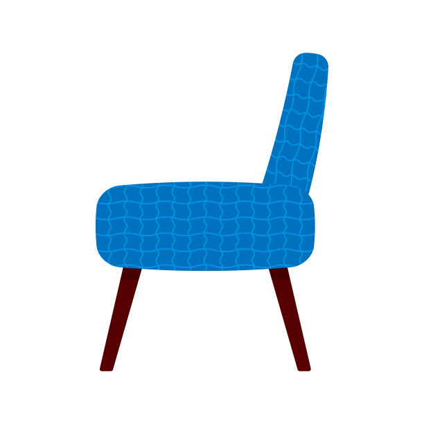 扶手椅图标。有靠背的软椅子。彩色剪影。侧视图。矢量简单的平面图形说明。白色背景上的孤立物体。隔离。图片下载
