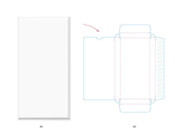 现实的空白纸板箱模型与图纸。平面视图。矢量插图隔离在白色背景上。图片下载