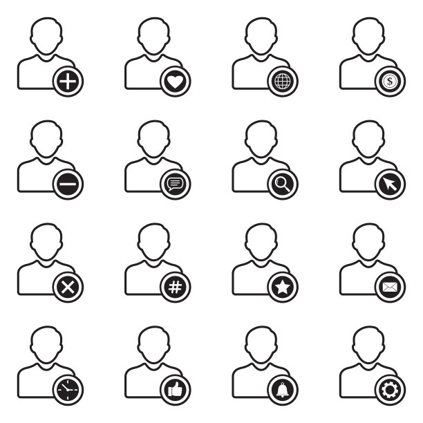 用户图标。线条填充设计。矢量插图。图片下载