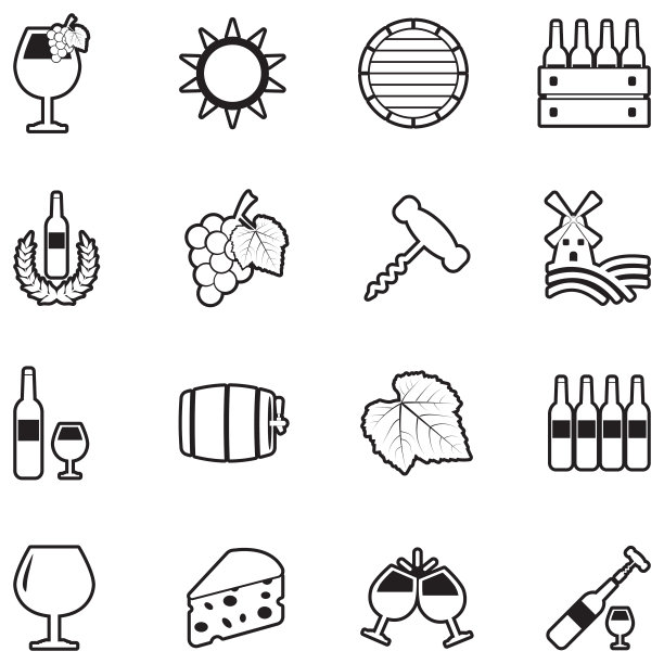 酒厂图标。线条填充设计。矢量插图。图片下载