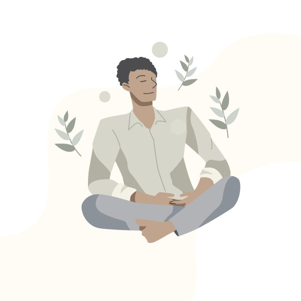 商人瑜伽冥想放松工作。图片下载