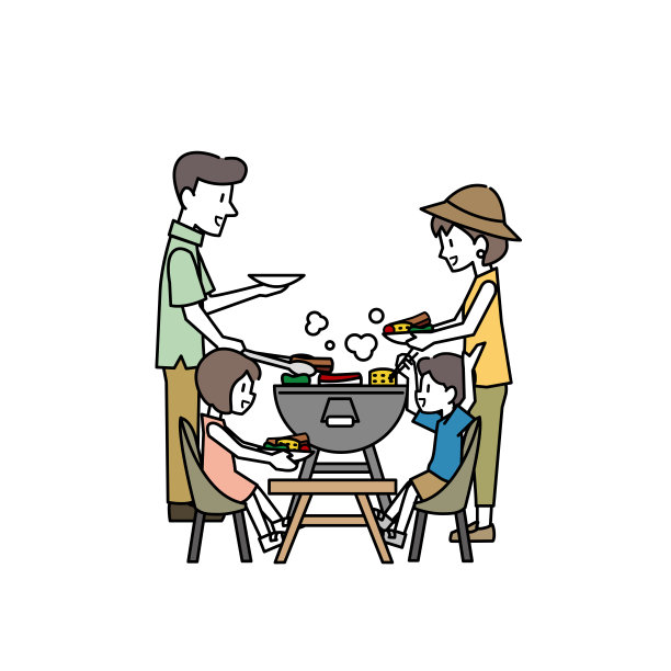 一家人在烧烤图片下载