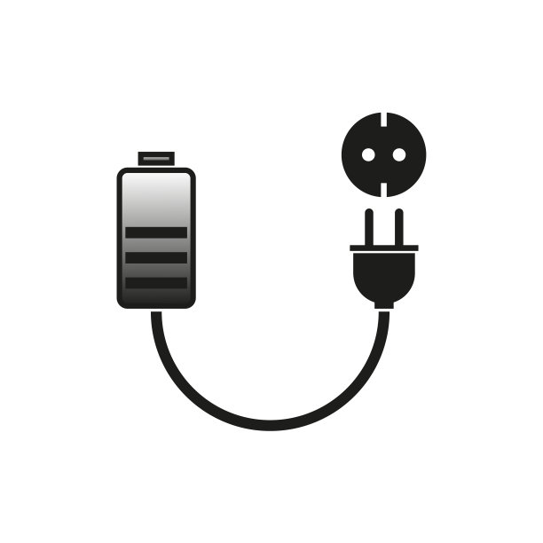 电池充电图标在平面风格。电池插头电动图标。矢量插图。图片下载