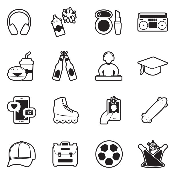 青春偶像。线条填充设计。矢量插图。图片下载