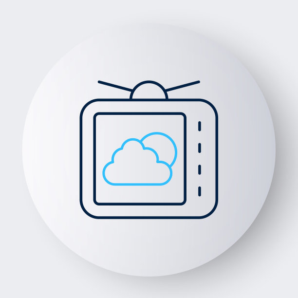 线天气预报图标孤立的白色背景。色彩缤纷的轮廓概念。向量图片下载