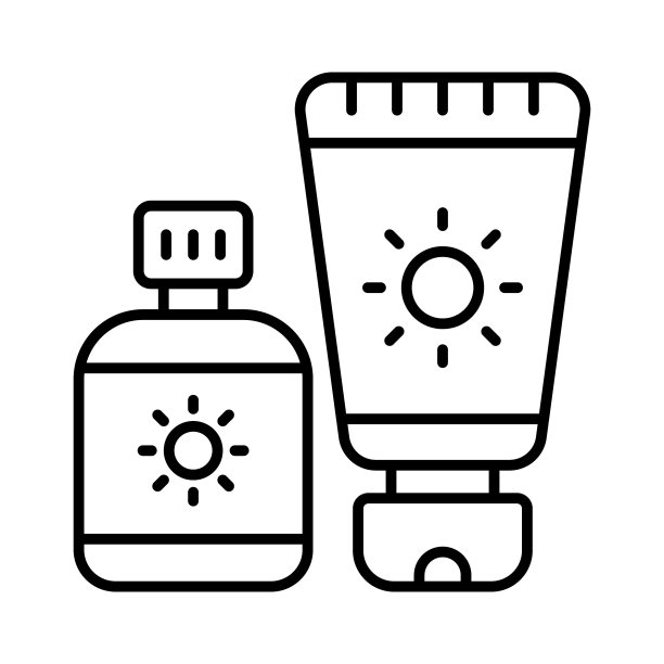 一个惊人的矢量设计的防晒霜在现代风格，优质的图标图片下载