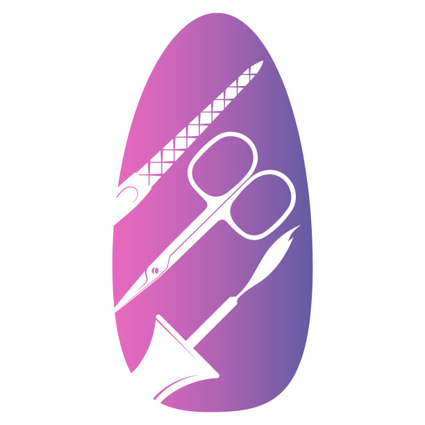 女性指甲轮廓与彩色指甲油，美甲师的工具图片下载