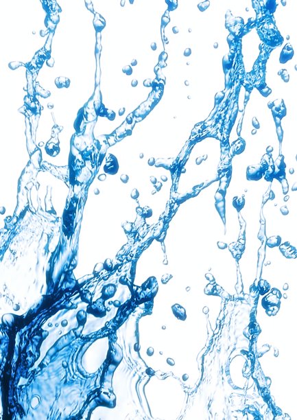 抽象的蓝色飞溅和白色背景图片下载
