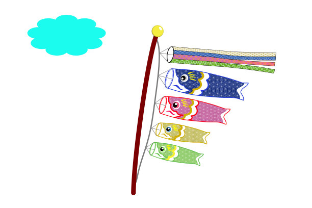 鲤鱼等浮电缆图片下载