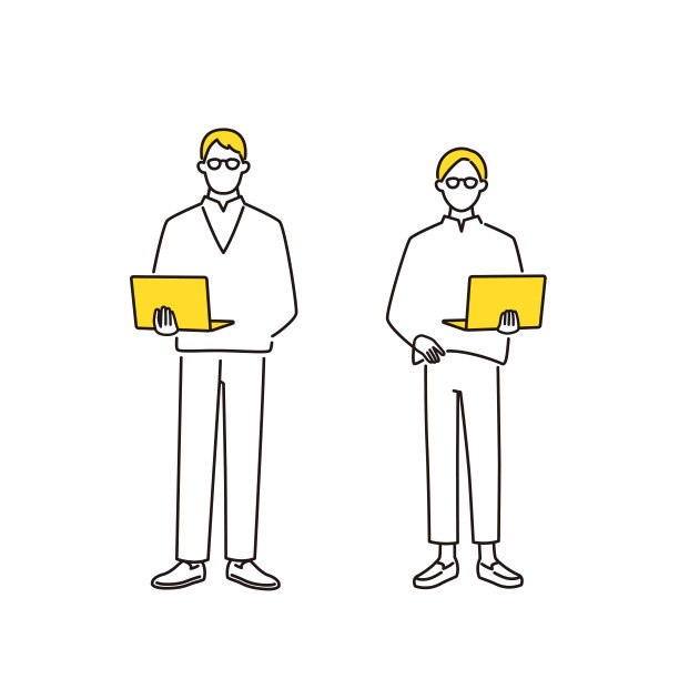 工程师团队拿着笔记本电脑站着图片下载