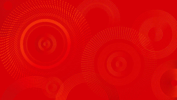 红色背景与同心圆图片下载