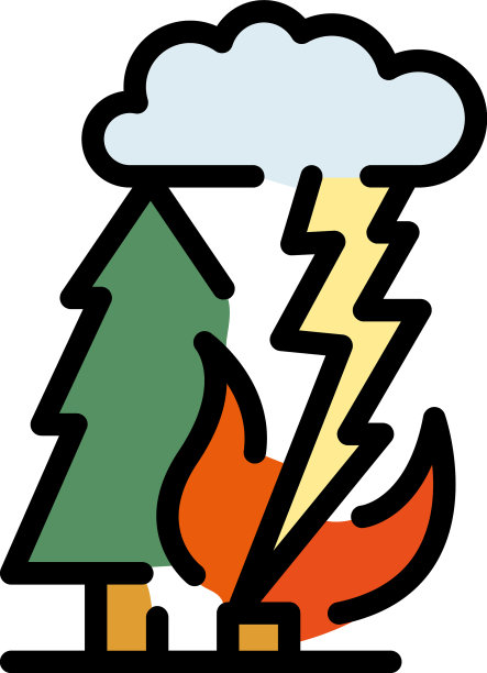 雷灾图标平图片下载
