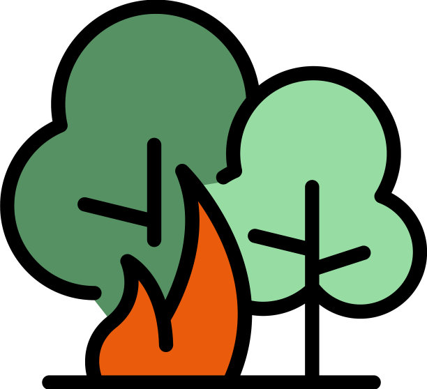 森林篝火危险图标平图片下载