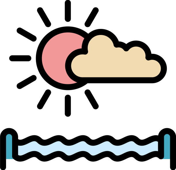 夏季水上乐园图标平坦图片下载