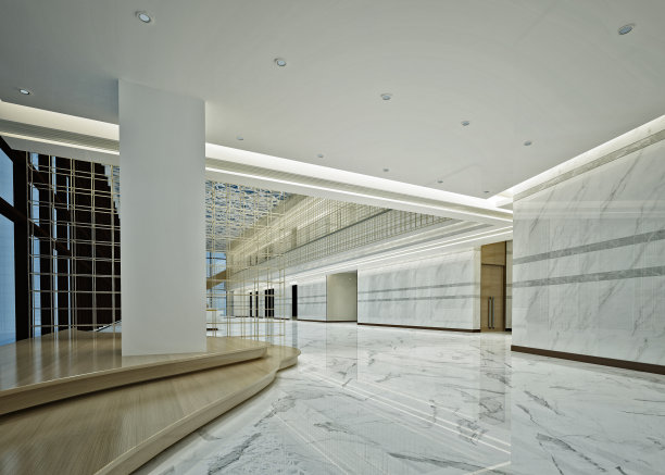 建筑入口大厅的3d渲染图片下载