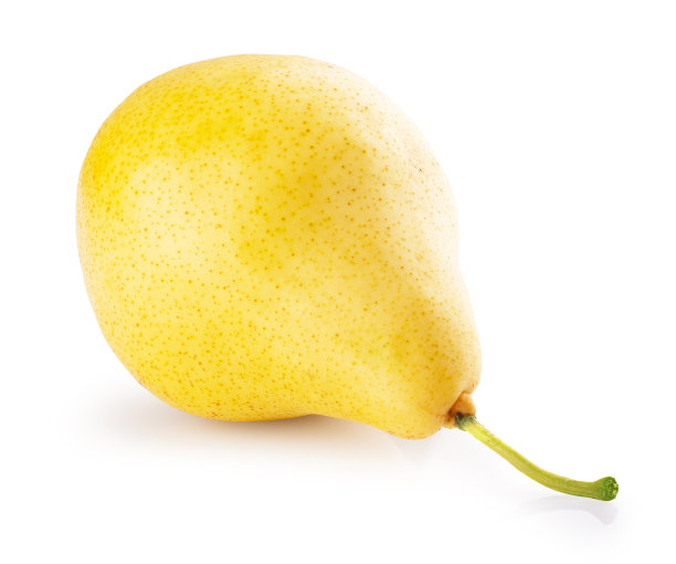 白色背景上孤立的黄色梨图片下载
