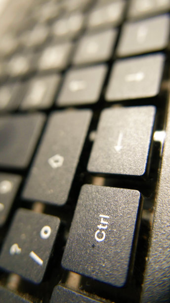 电脑键盘(Ctrl符号，Ctrl电脑键，Ctrl键，Ctrl键)。无线键盘。电脑钥匙。PC键盘特写镜头图片下载