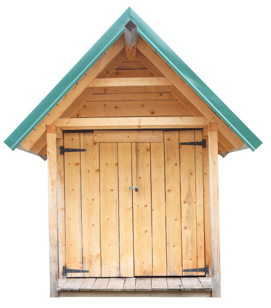 白色背景上孤立的小木屋图片下载