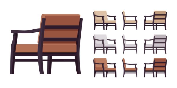 木制软扶手椅，靠垫，现代，当代躺椅大集图片下载