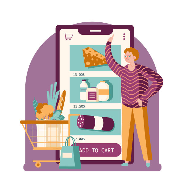 男性买家通过手机在网上购买杂货图片下载