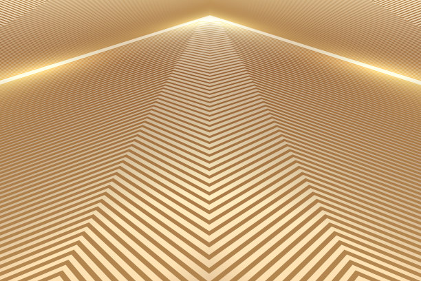 金色的线条创造了抽象的建筑空间和延伸到远处的道路图片下载