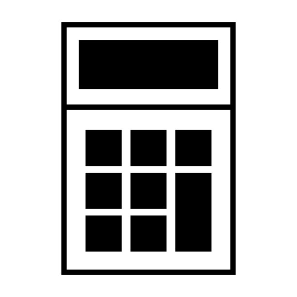 现代计算器线图标的移动应用程序和设计。金融的概念。矢量隔离在白色背景上。图片下载