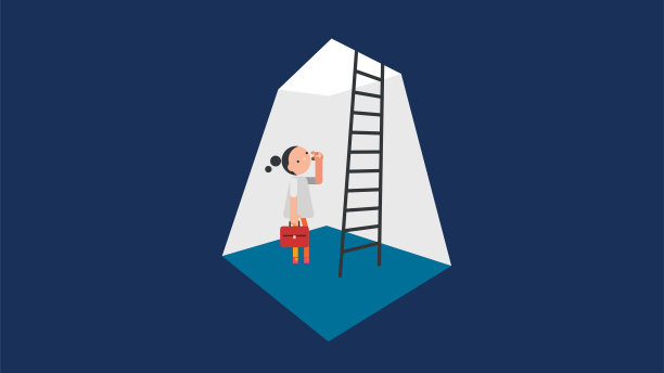 在顶部开口，通往顶部的楼梯。退出的机会。图片下载