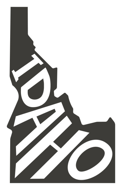 爱达荷州。带文本的地图。爱达荷州地图。图片下载