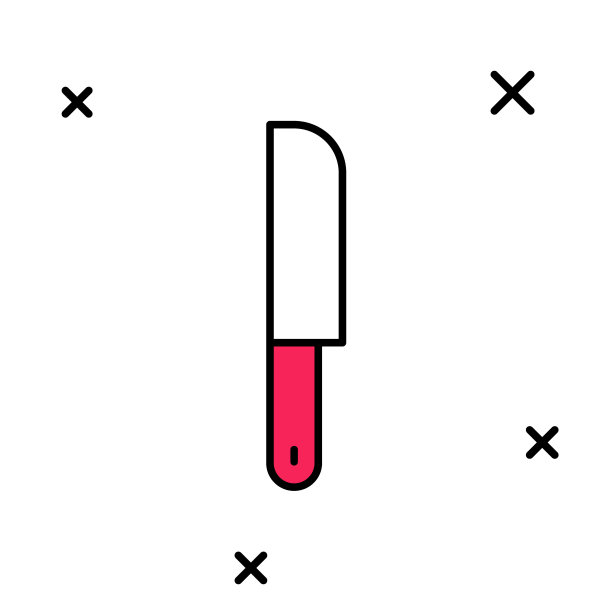 填充轮廓刀图标孤立的白色背景。餐具的象征。向量图片下载