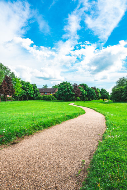 沿着公园的步道图片下载