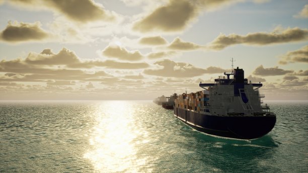 有车队的集装箱运输图片下载