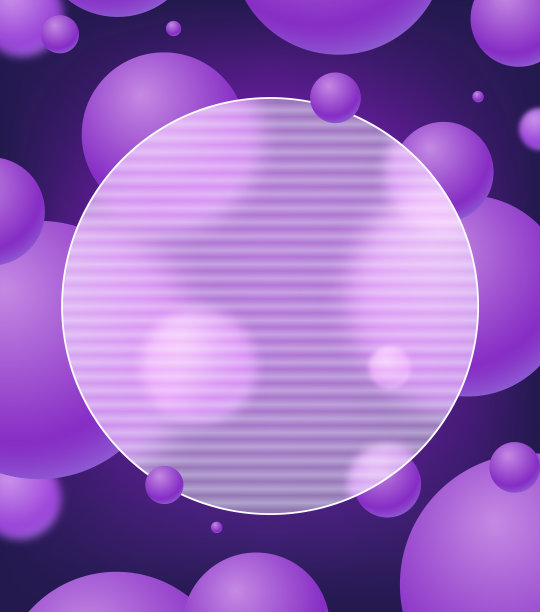 创意玻璃形态插画设计与透明框架和浮动球体模板图片下载