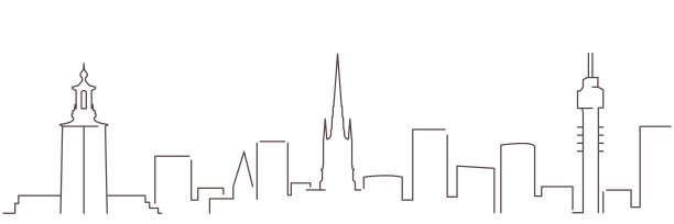 斯德哥尔摩黑线简单的极简主义天际线与白色背景图片下载