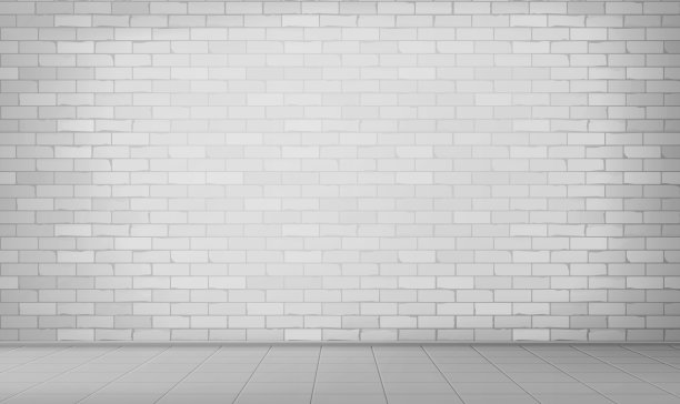 白色砖墙房间，瓷砖地板图片下载