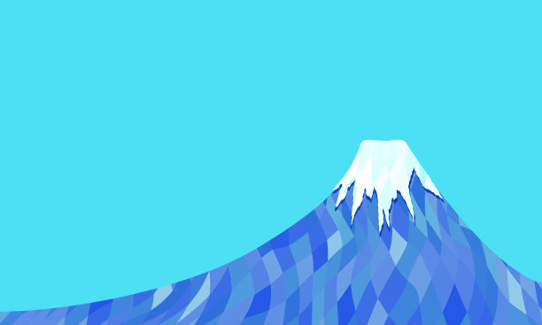 多边形风格的夏季富士山插图图片下载