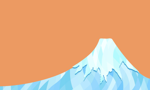 多边形风格的冬季富士山插图与大量的雪图片下载