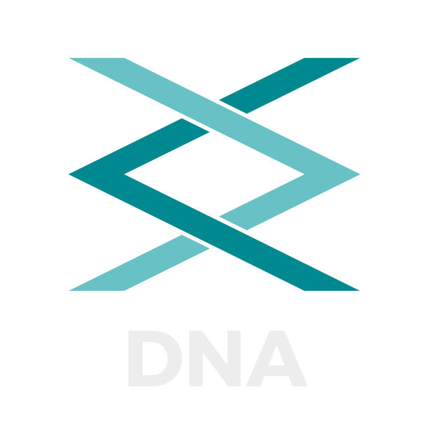 DNA和遗传学的螺旋结构，由两个箭头组成。向量模板图片下载