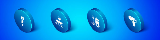 设置等距医疗温度计，皮箱刻度，数字和刻度图标。向量图片下载