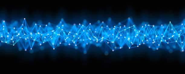 未来的数字区块链背景。抽象连接技术与数字网络。大数据和通信技术的三维图解。图片下载