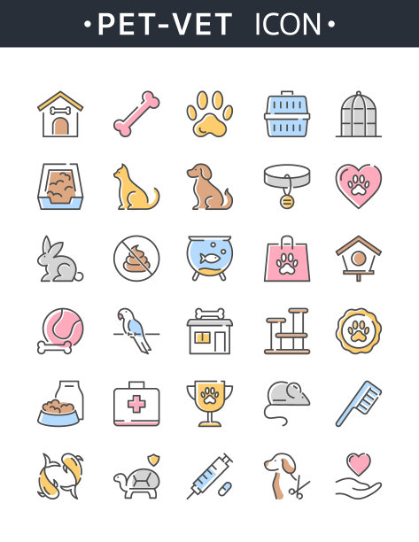 彩色宠物图标图片下载