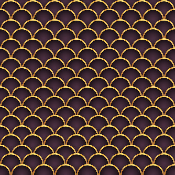 传统中国鱼鳞无缝花纹。亚洲海浪奢华点缀。图片下载