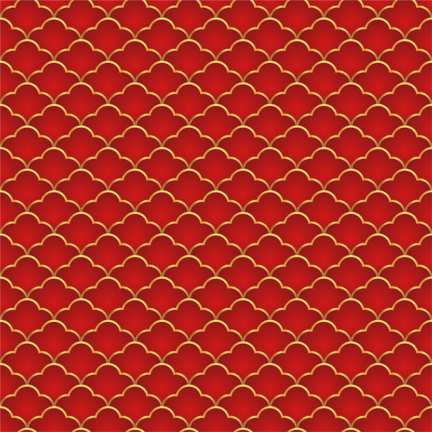 传统中国鱼鳞无缝花纹。亚洲海浪奢华点缀。图片下载