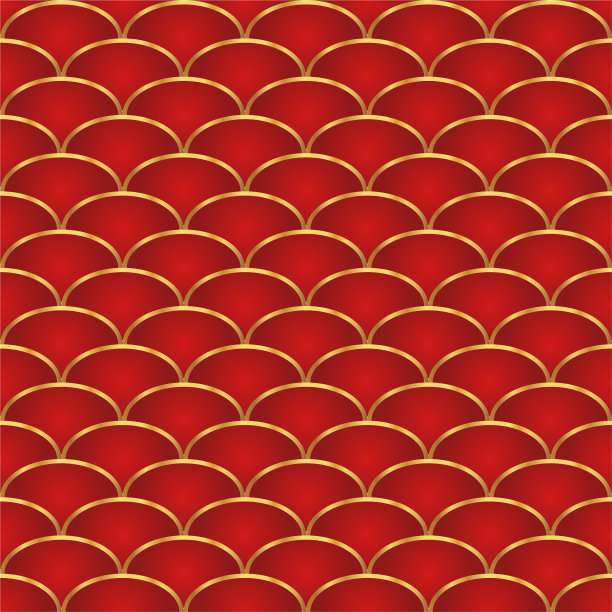 传统中国鱼鳞无缝花纹。亚洲海浪奢华点缀。图片下载
