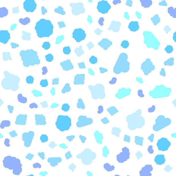 各种蓝色的云矢量无缝模式图片下载