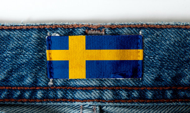 牛仔裤标签上的旗子图片下载