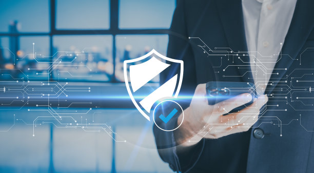 网络安全数据隐私保护，商人使用笔记本电脑安全加密技术，安全上网，用户私人数据安全加密，商业保密图片下载